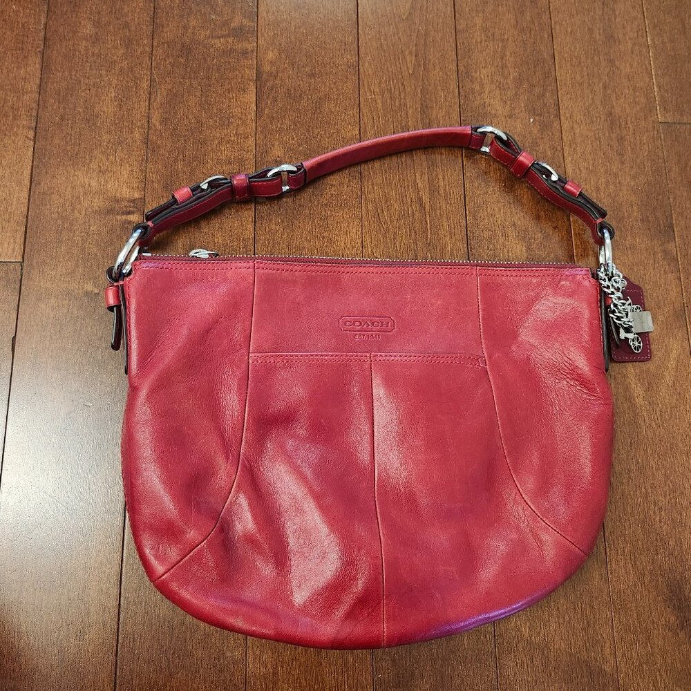 Coach red leather scout hobo bag vintage